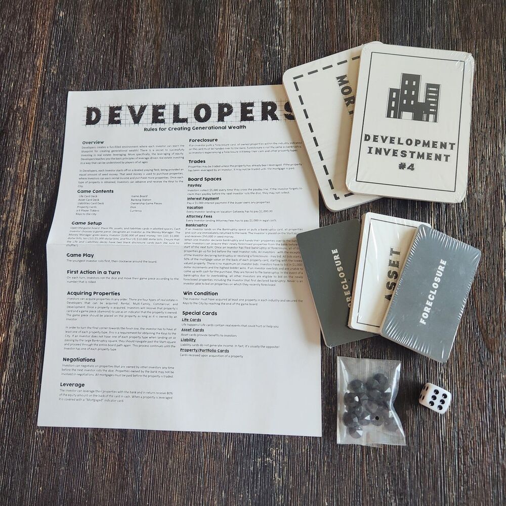 Developers Board Game Teach Generational Wealth Real Estate Complete + Bonus - Picture 3 of 10